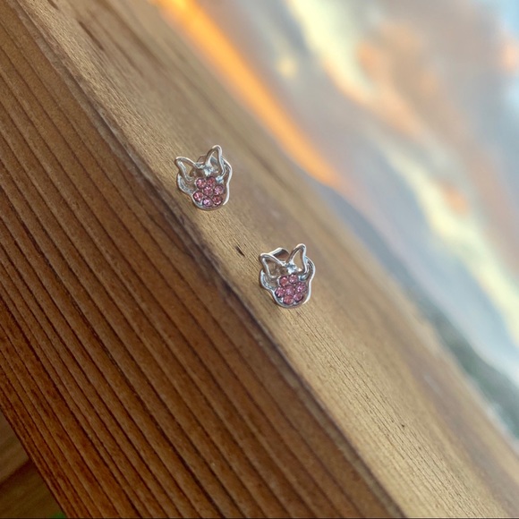 MINNIE ♡ PINK Crystal Stud Earrings With Gift Bag - Picture 4 of 7